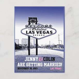Carte Postale Faire-part Vintage Las Vegas Photo Mariage Enregistrer La Dat