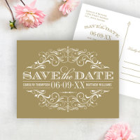 Vintage or Tan doré à motifs de volutes pour le fa