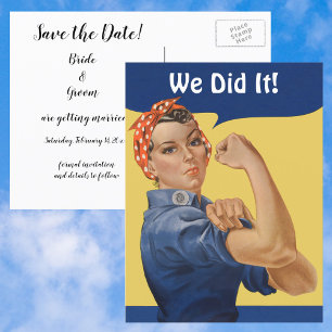Carte Postale Faire-part Vintage Patriotique Rosie, Nous L'Avons Fait ! Sav