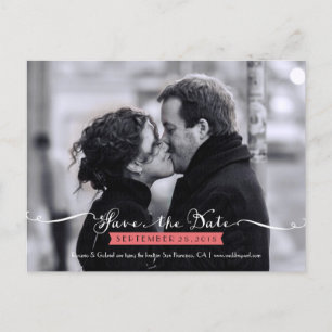 Carte Postale Faire-part Vintage Romantique Photo Enregistrer la date