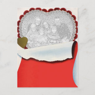 Carte Postale Faire-part Vintage Saint Valentin Nouveaux mariés Amour et Ro