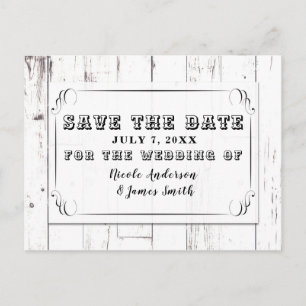 Carte Postale Faire-part Vintage Shabby Chic Tourbillon Blanc Bois Faire-Pa