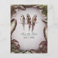 Vintage Tiki Birds Parrots Enregistrer la date