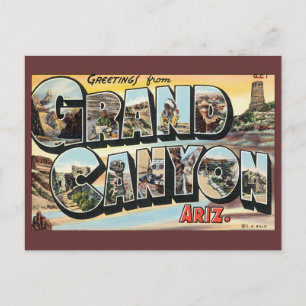 Carte Postale Faire-part Vintage voyage, Grand Canyon, changement d'adresse