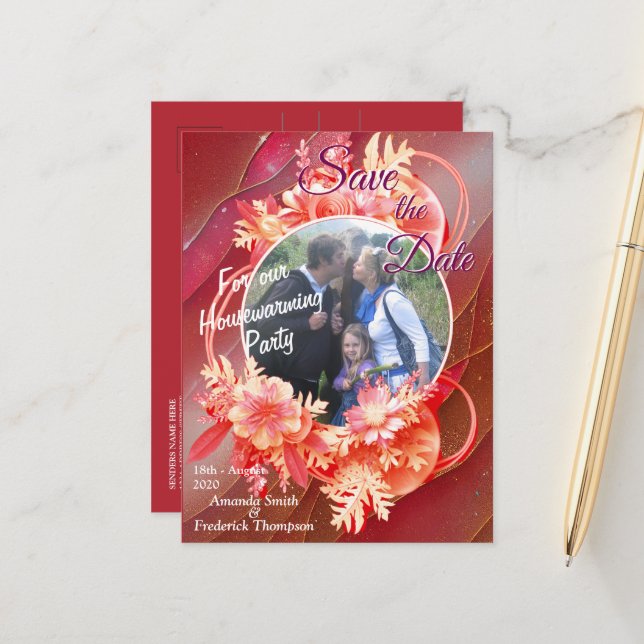 Carte postale Faire-part Viva Magenta 2023 (Devant/Arrière en situation)