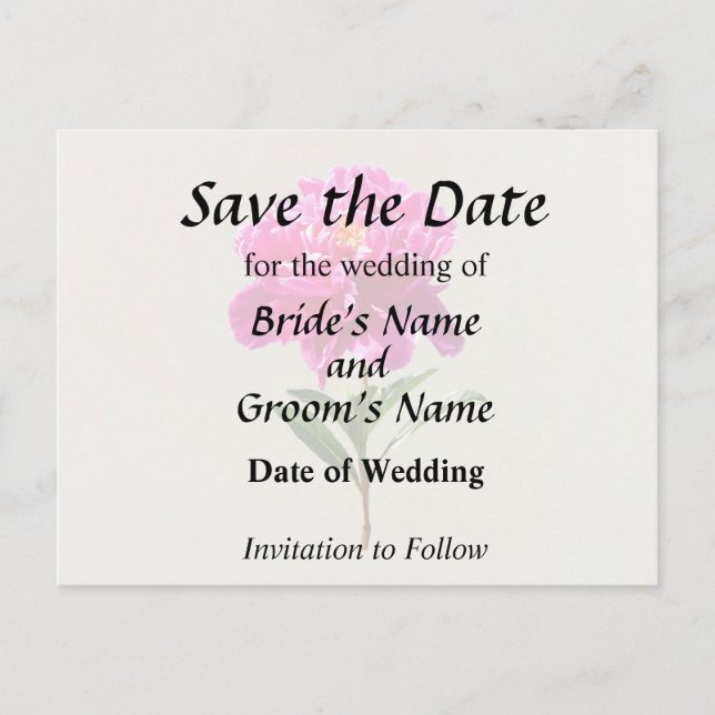 Carte Postale Faire-part Vivid Peony rose (Devant)