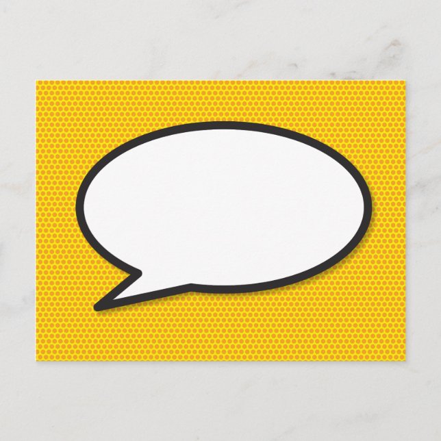 Carte Postale Faire-part Votre bulle de message amusante rétro bande dessin (Devant)