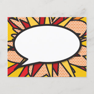 Carte Postale Faire-part Votre Bulle de Texte de Message Amusant Bande Dess