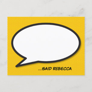 Carte Postale Faire-part Votre Bulle de Texte de Message Amusant Bande Dess