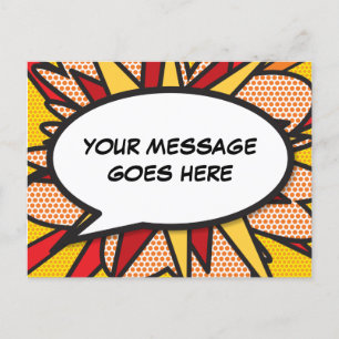 Carte Postale Faire-part Votre Bulle de Texte de Message Amusant Rétro Band