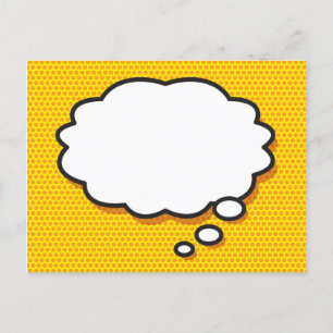 Carte Postale Faire-part Votre message Pensé Bubble Fun Retro Comic Book