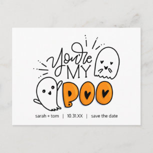 Carte Postale Faire-part Vous êtes My Boo - Halloween Enregistrer la date