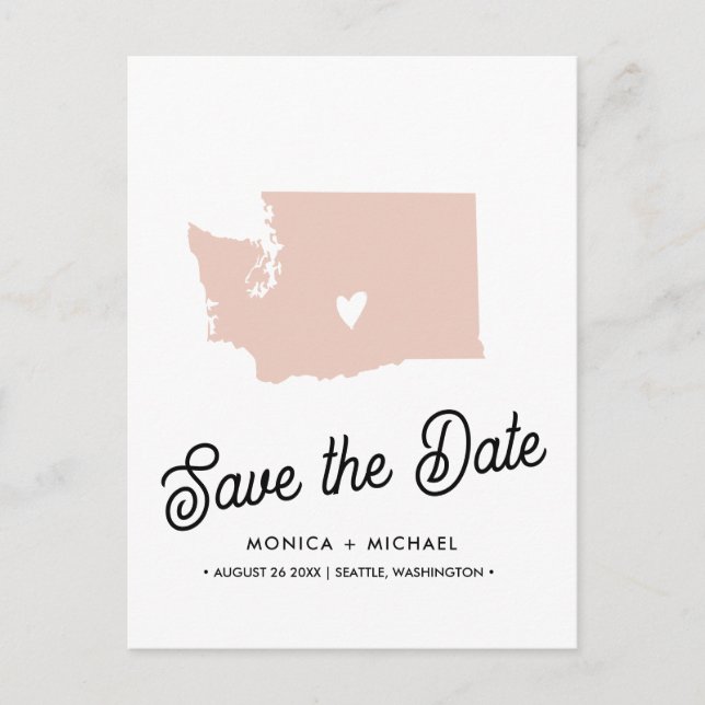 Carte Postale Faire-part WASHINGTON State Destination Mariage N'IMPORTE QUE (Devant)