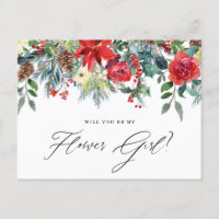 Watercolor Festive Floral Garland Flower Girl