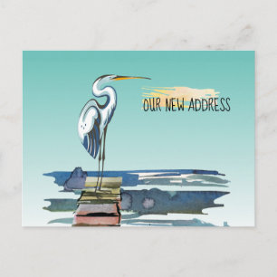 Carte Postale Faire-part Waterfront Dock Great Blue Heron Aqua Nouvelle adr