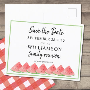 Carte Postale Faire-part Watermelon Family Reunion Enregistrer La Date