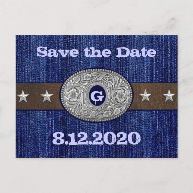 Carte Postale Faire-part Western Save the Date Wedding Cards (Devant)