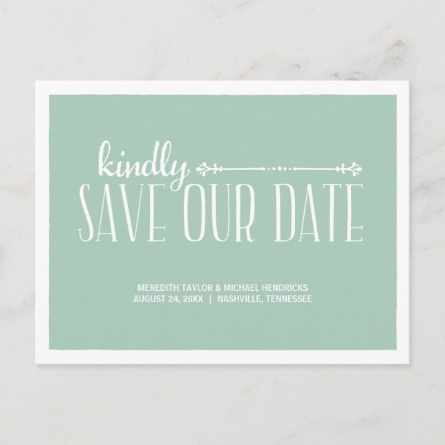 Carte Postale Faire-part Whimsical Rustic Enregistrer la date (Devant)