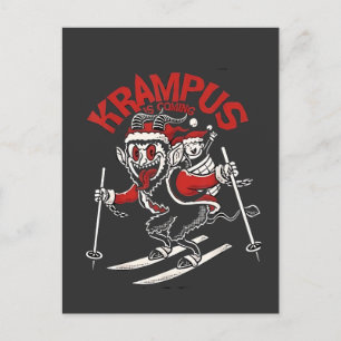 Carte Postale Faire-part Xmas Gruss Vom Krampus Diable de Noël