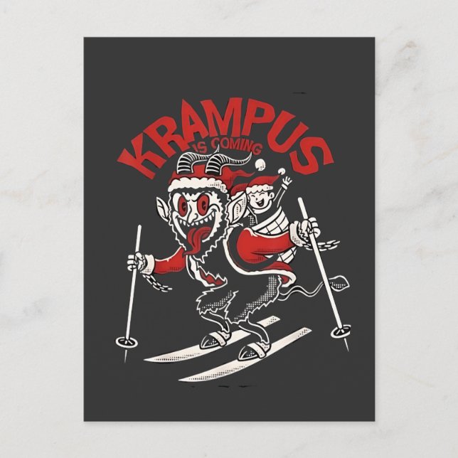 Carte Postale Faire-part Xmas Gruss Vom Krampus Diable de Noël (Devant)