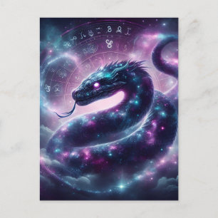 Carte Postale Faire-part Zodiaque Galaxie Astrologie Serpent Cosmique