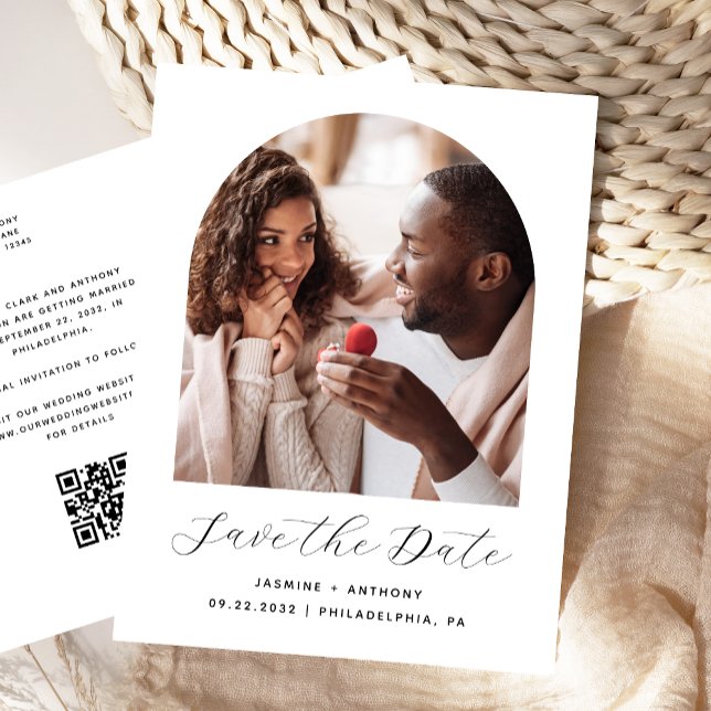 Carte Postale Faire photo arch Noir Blanc Code QR Enregistrer la (Créateur téléchargé)