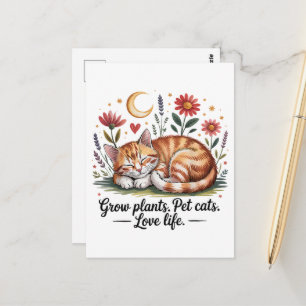 Carte Postale Faire pousser des plantes que les chats adorent La