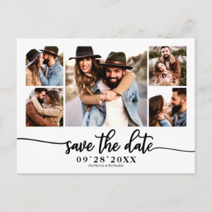 Carte Postale Faire simple Collage de photos Mariage Enregistrer