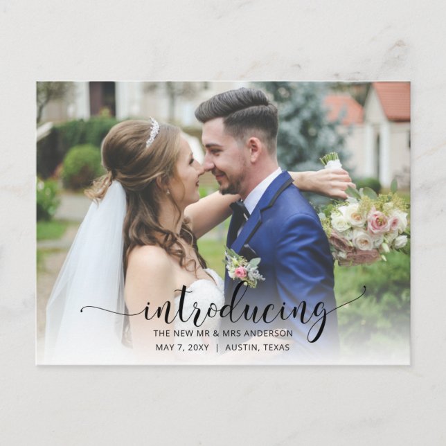 Carte Postale Faire simple script photo annonce de mariage  (Devant)