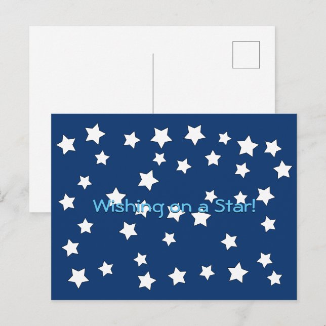 Carte postale - Faire un vœu sur une étoile (Devant / Derrière)