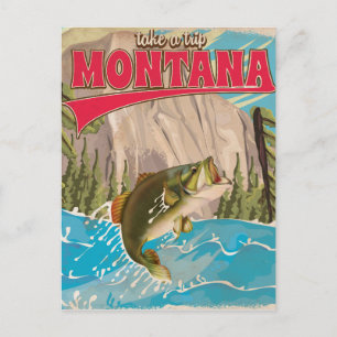 Carte Postale Faire un voyage - Affiche de voyage vintage du Mon
