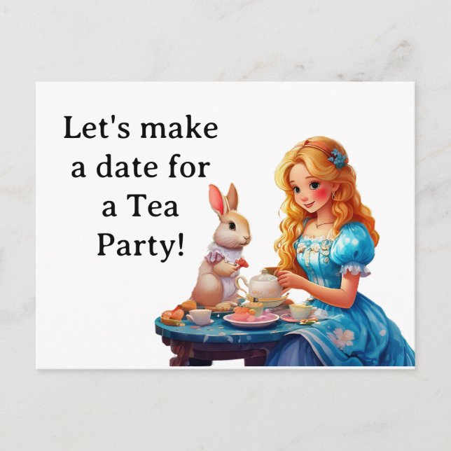 Carte Postale Faire une date pour une fête de thé (Devant)