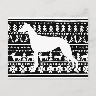 Carte Postale Fairisle Sighthththththnium Noël Linocut