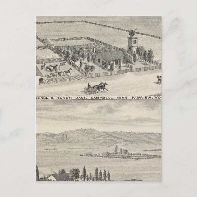 Carte Postale Fairview res, ranchs (Devant)