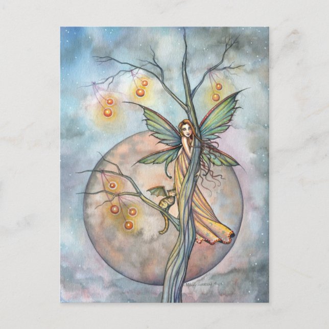 Carte postale Fairy and Cat de Molly Harrison (Devant)