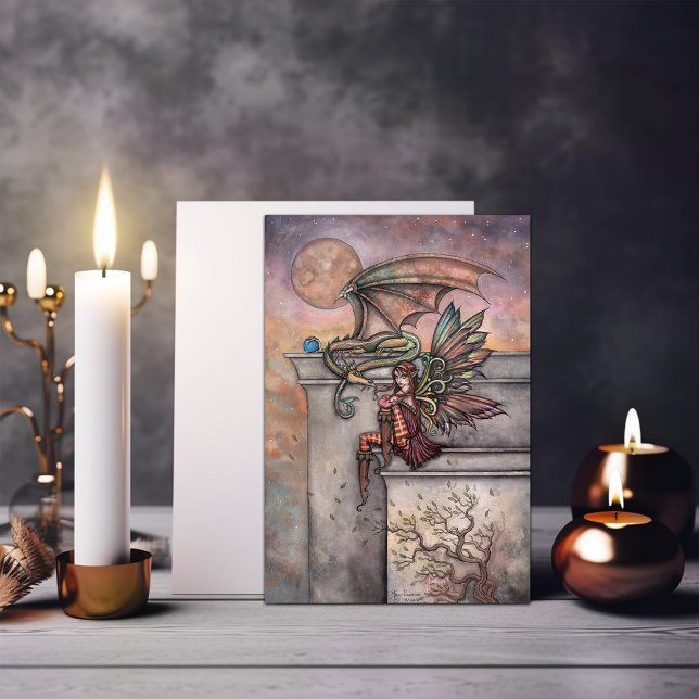 Carte postale Fairy and Dragon Imaginaire Art (Créateur téléchargé)