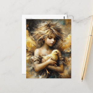 Carte Postale Fairy and her Buff Chick