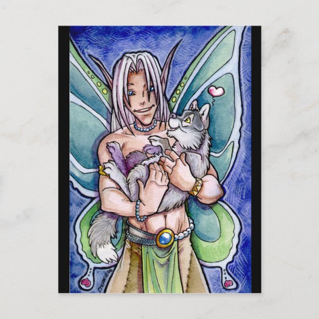 Carte postale Fairy and Wolf Cub (Devant)