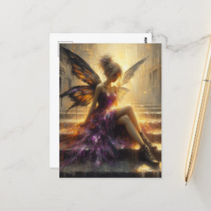 Carte Postale Fairy assis sur les marches