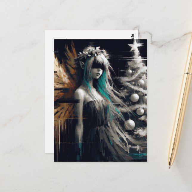 Carte Postale Fairy Glitch Christmas (Devant/Arrière en situation)