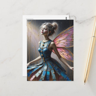 Carte Postale Fairy in a Denim Dress