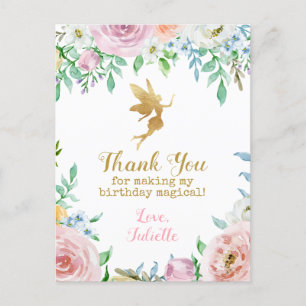Carte Postale Fairy Party Thank You Post Cards