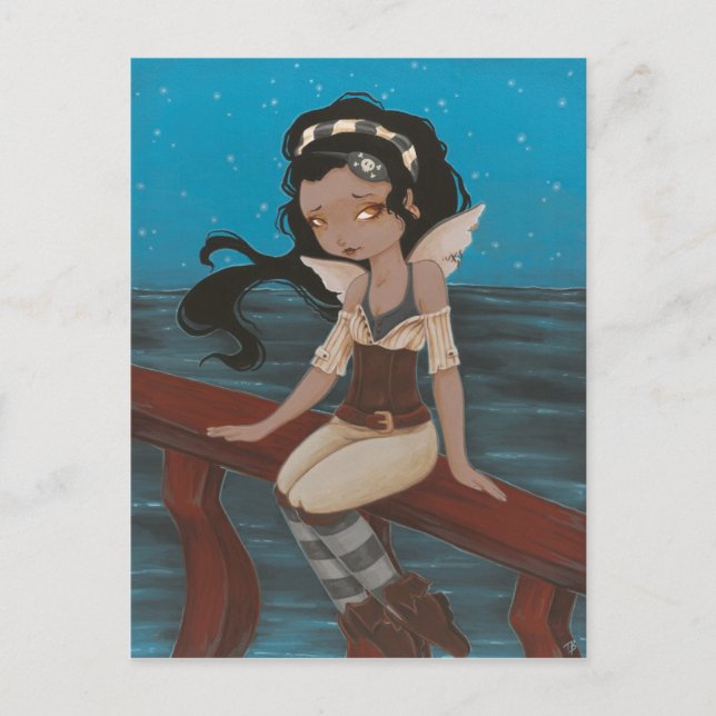 Carte Postale fairy pirate ship sea  Post Card (Devant)