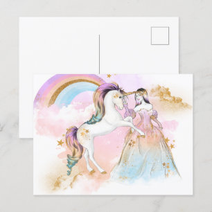 Carte Postale Fairy Princess Unicorn