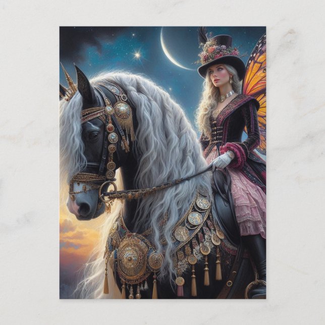 Carte Postale Fairy Ride a Gypsy Vanner Horse (Devant)