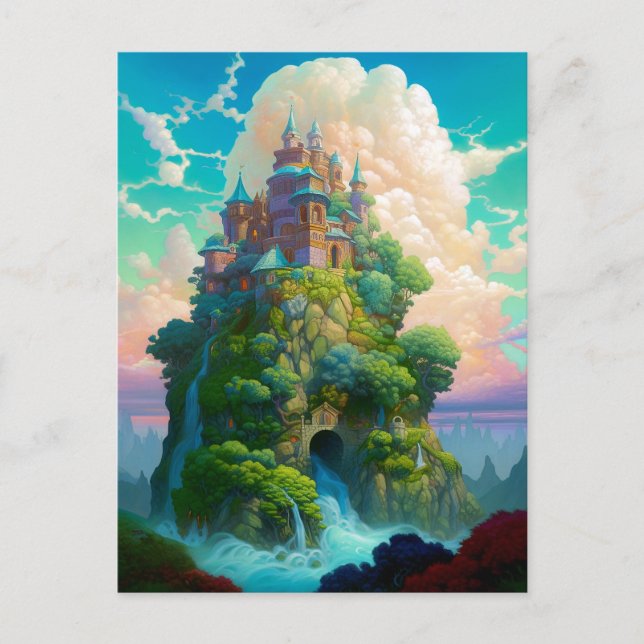 Carte Postale Fairy Tale Castle Imaginaire Art (Devant)