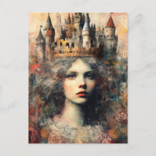 Carte Postale Fairy Tale Woman with Castle on Her Head