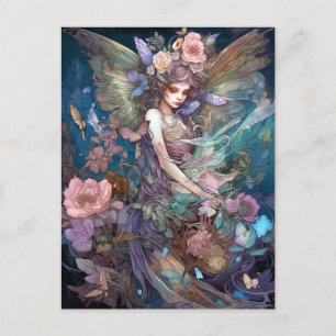 Carte Postale Fairy Woman Imaginaire Art