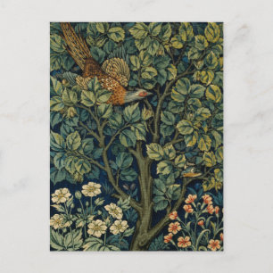 Carte Postale Faisan d'arbre boisé William Morris