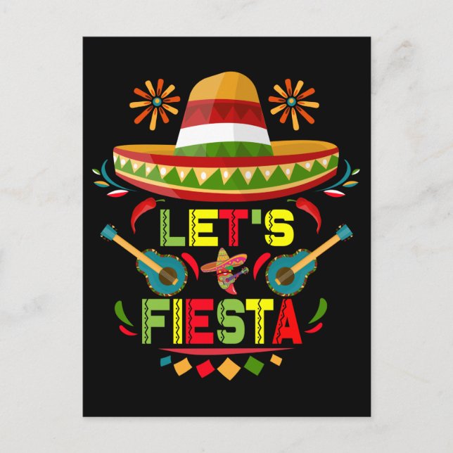 Carte Postale Faisons la Fête Chapeau Fiesta Joyeux Cinco De May (Devant)